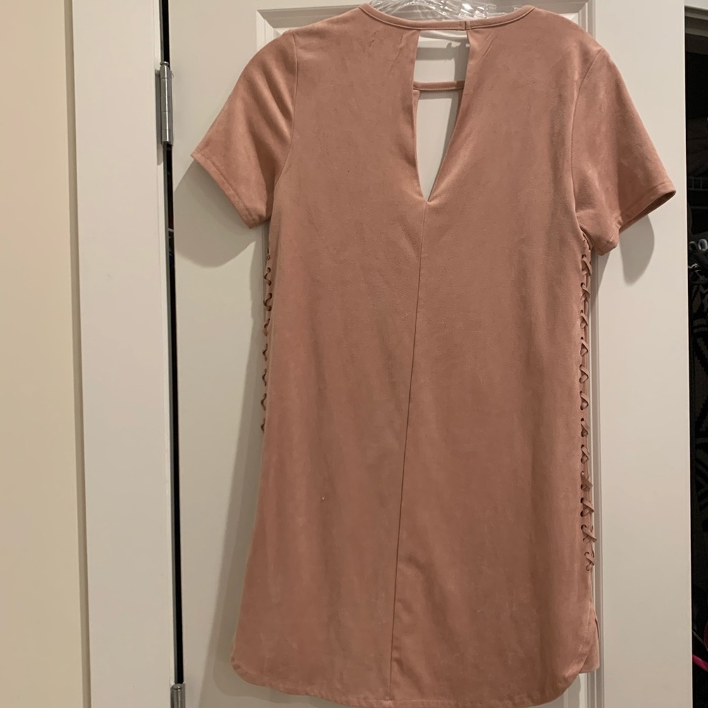 Abbeline pink suede dress